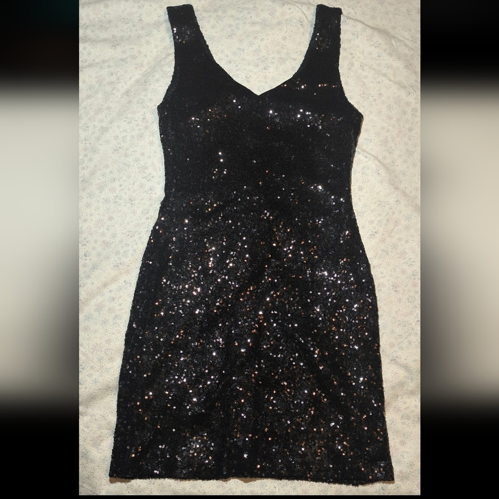 Elegant Black Sequin Dress